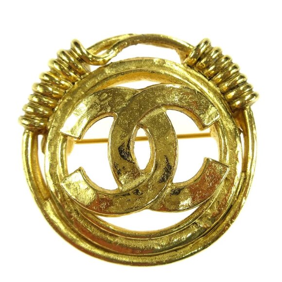 Chanel Medallion Brooch Pin Gold 94P 75092 - Picture 1 of 8